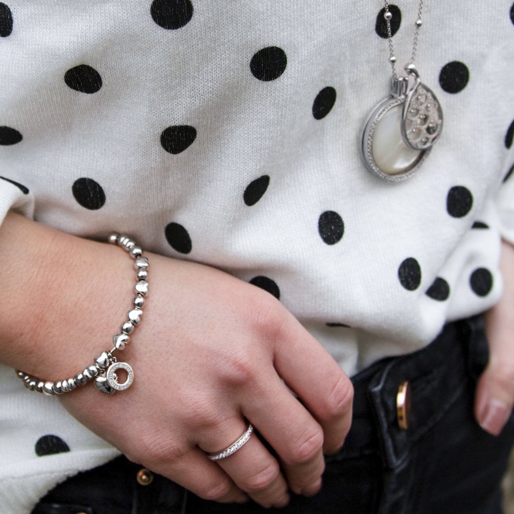 Emozioni Silver Plate Heart Bangle