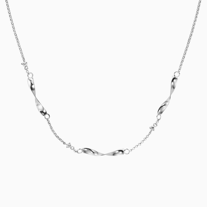 Angel Whisperer Twist Silver CZ Necklet