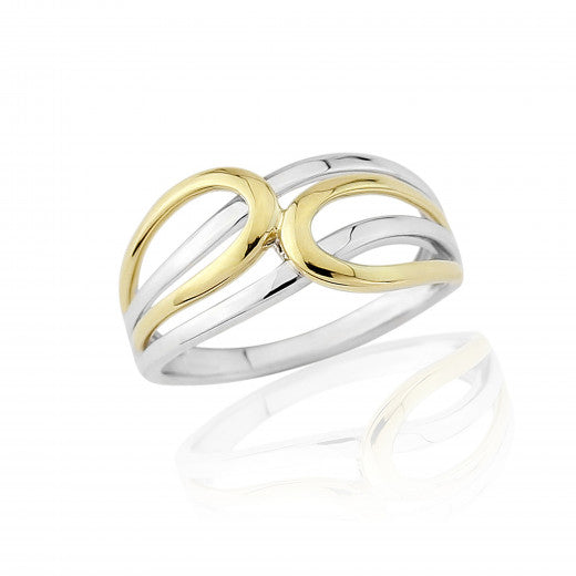 9ct Two-Tone Twist Ring