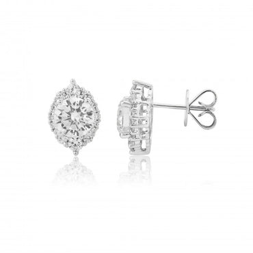 9ct White Gold Cubic Zirconia Stud Earrings