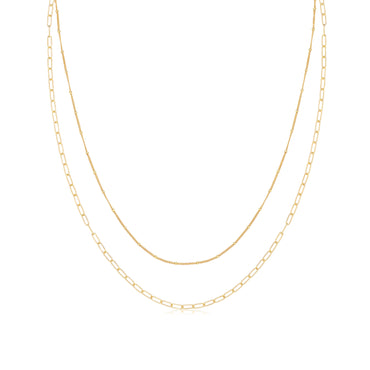 Gold Plate Multi-Chain Necklace