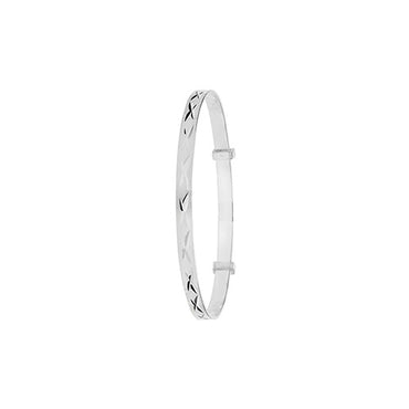 Silver Patterned Baby Bangle