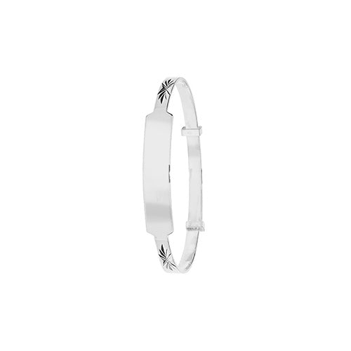 Silver ID baby bangle