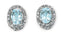 9ct White Gold Aquamarine and Diamond Oval Earrings