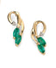 9ct Yellow Gold Emerald & Diamond Earrings.