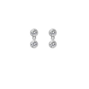 Hot Diamonds Tender White Topaz Earrings - Double Drop