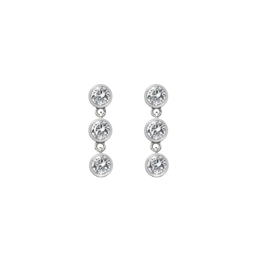 Hot Diamonds Tender White Topaz Earrings - Triple Drop