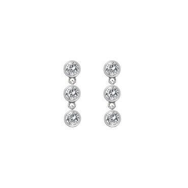 Hot Diamonds Tender White Topaz Earrings - Triple Drop