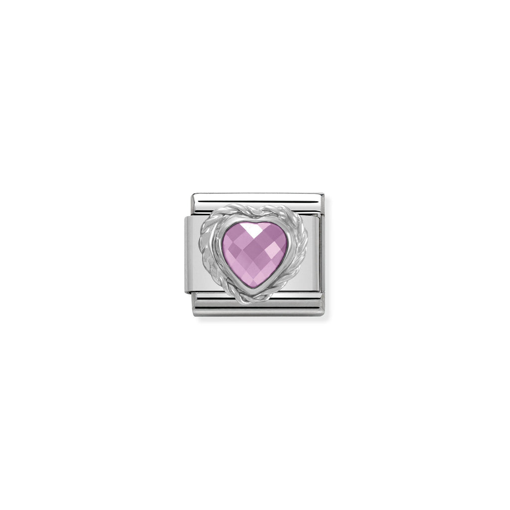 Nomination Pink Faceted Heart Composable Link