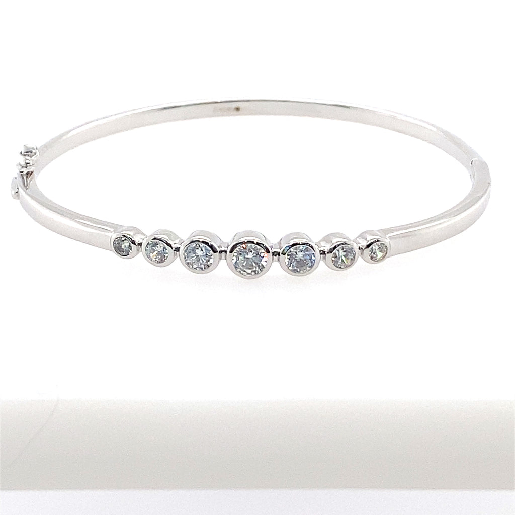 Silver & Cubic Zirconia Bangle