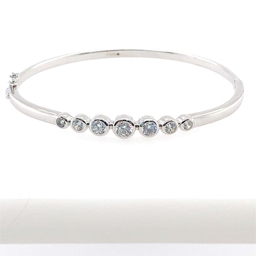 Silver & Cubic Zirconia Bangle