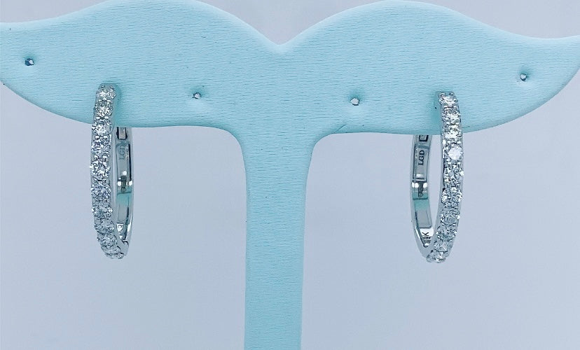 Laboratory Grown 1ct Diamond Hoop Earrings