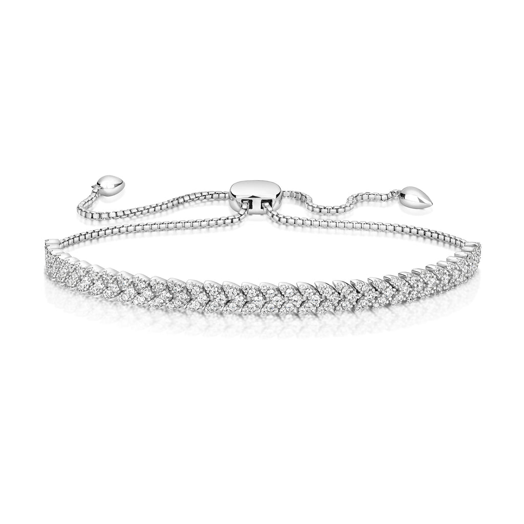 Silver Cubic Zirconia Toggle Bracelet