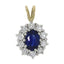 18ct Yellow Gold Sapphire & Diamond Pendant