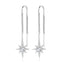 Silver & Cubic Zirconia Star Drop Earrings