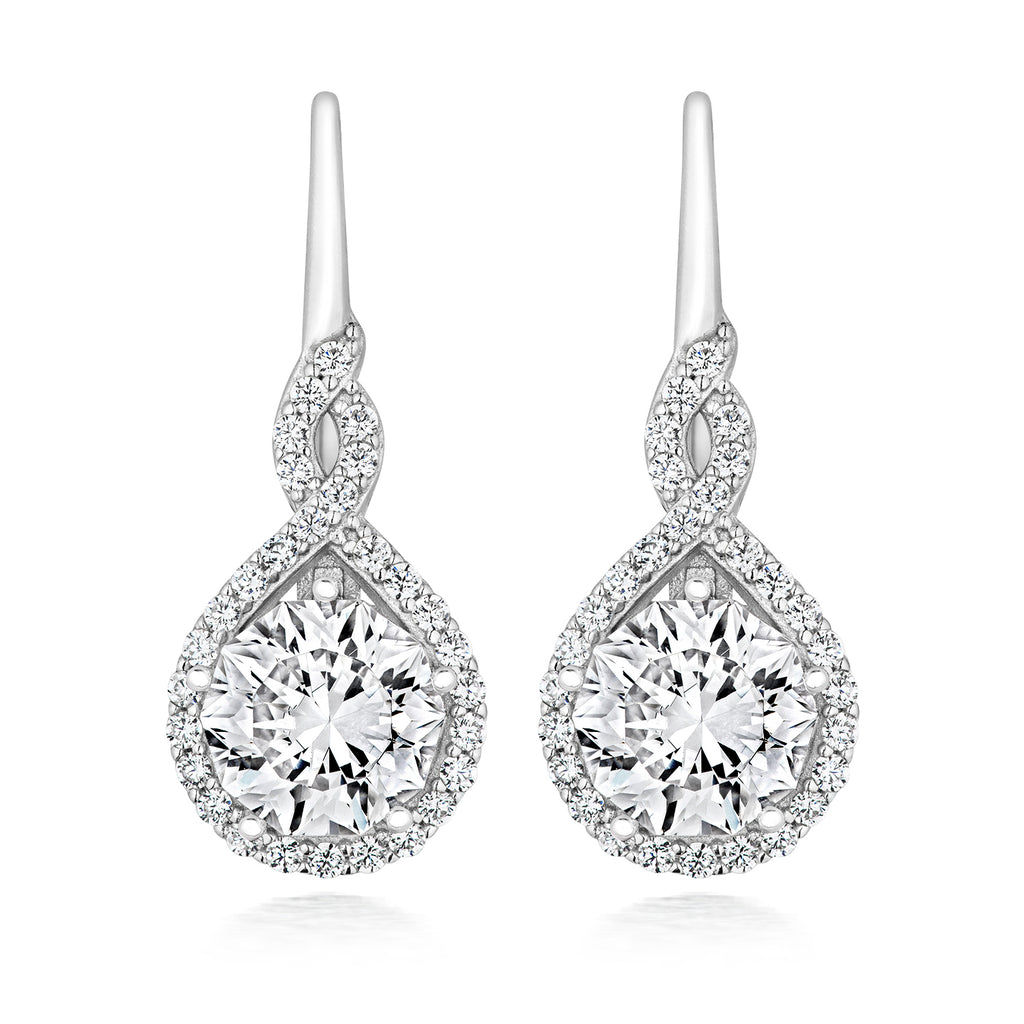Silver & cubic zirconia drop earrings