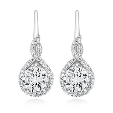 Silver & cubic zirconia drop earrings