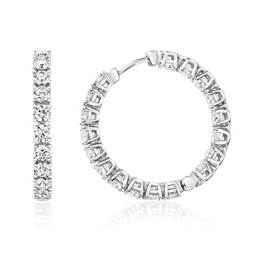 Silver & Cubic Zirconia Hoop Earrings