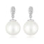 Silver cubic zirconia & pearl earrings