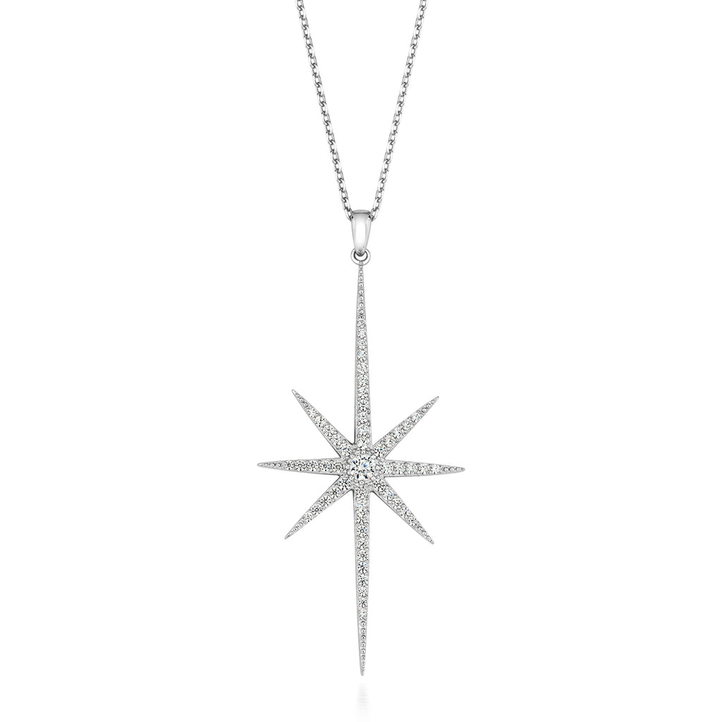 Silver & Cubic Zirconia Star Pendant