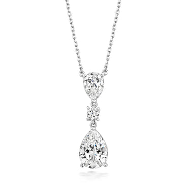 Silver Cubic Zirconia Triple Drop Pendant