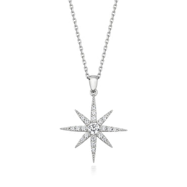Silver Cubic Zirconia Star Pendant