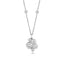 Silver 5 Stone Cubic Zirconia Rub Over Pendant with Stone Set Chain
