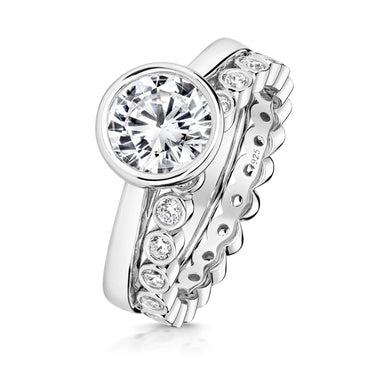 Silver CZ Bridal Set