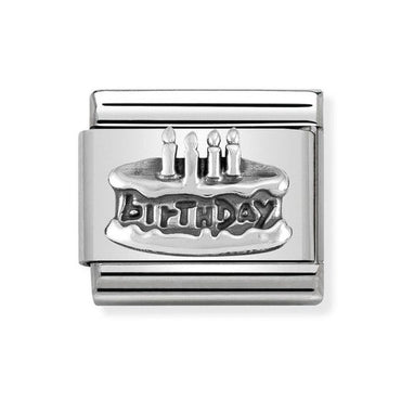 Nomination Silver Birthday Cake Composable Link