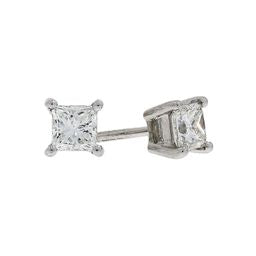 18ct White Gold Diamond Princess Cut Earrings
