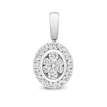 9ct White Gold Diamond Necklace