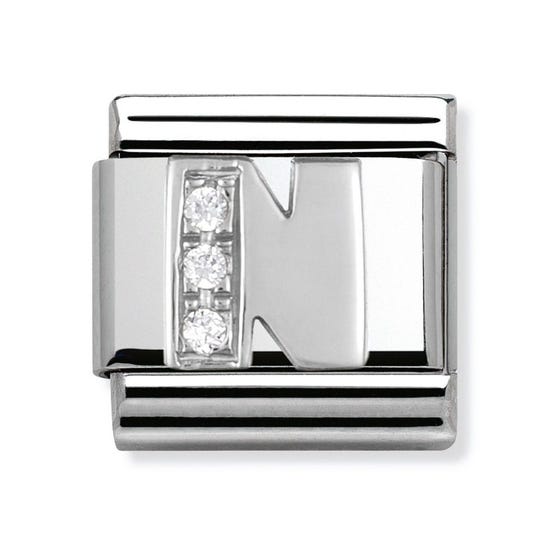 Nomination Silver and Cubic Zirconia Letter Classic Charm