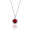 Silver & Co Red CZ Round Pendant
