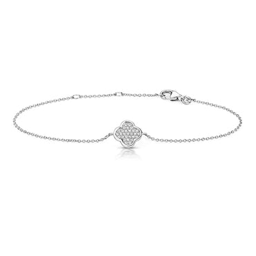 Silver & Co Pave Set CZ Clover Bracelet