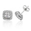 Silver & Co. Cubic Zirconia Cushion Stud Earrings
