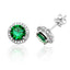 Silver & Co. Round Green CZ Stud Earrings