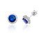 Silver & Co. Round Halo Blue Cubic Zirconia Stud Earrings