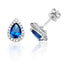 Silver & Co. Cubic Zirconia White/Blue Teardrop Stud Earrings
