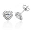 Silver & Co. Cubic Zirconia Heart Stud Earrings