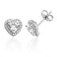 Silver & Co. Claw Set Cubic Zirconia Heart Stud Earrings