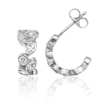Silver & Co. Cubic Zirconia Hoop Earrings