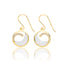 Silver & Co. Mother of Pearl, CZ Yellow Gold Plated Earrings