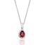 Silver & Co. Pear-shape Red CZ Halo Pendant