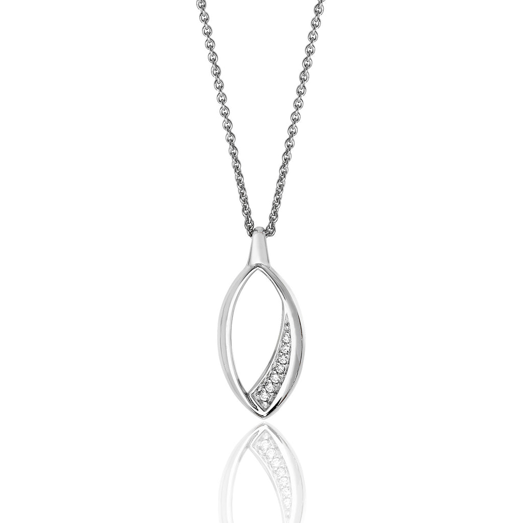 Silver & Co. Marquise Shape CZ Open Pendant