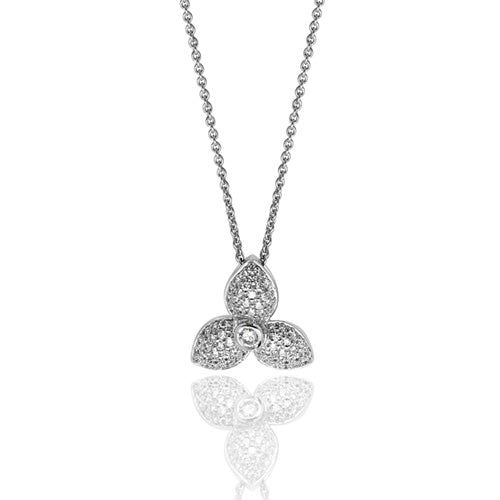 Silver & Co. 3 Petal CZ Pendant