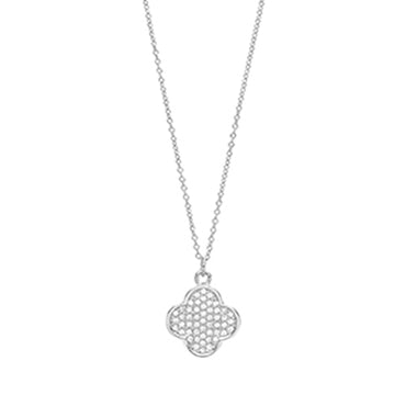 Silver & Co Clover Shaped CZ Pendant