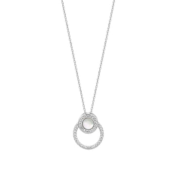 Silver & Co. Double Circle MOP Necklace