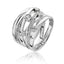 Silver & Co. CZ Multi Crossover Dress Ring