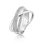 Silver & Co. Cubic Zirconia Crossover Dress Ring